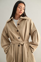 DREW LONG BUTTON DOWN TRENCH COAT