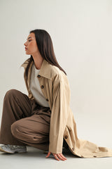 DREW LONG BUTTON DOWN TRENCH COAT