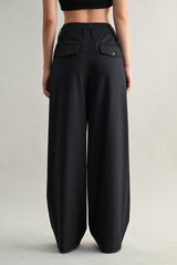 EMILIA MID-RISE PINTUCK STRAIGHT SUIT PANTS