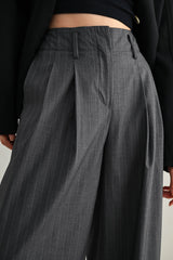 EMILIA MID-RISE PINTUCK STRAIGHT SUIT PANTS