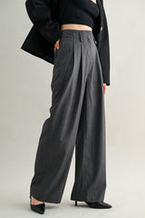 EMILIA MID-RISE PINTUCK STRAIGHT SUIT PANTS