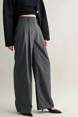 EMILIA MID-RISE PINTUCK STRAIGHT SUIT PANTS