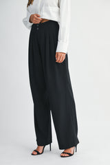 CYNTHIA PLATED HIGH WAISTED PANTS