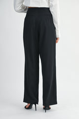 CYNTHIA PLATED HIGH WAISTED PANTS