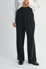 CYNTHIA PLATED HIGH WAISTED PANTS