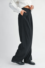CYNTHIA PLATED HIGH WAISTED PANTS