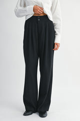 CYNTHIA PLATED HIGH WAISTED PANTS