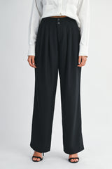 CYNTHIA PLATED HIGH WAISTED PANTS