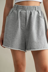 VIKI RELAXED COTTON FRAYED HEM SHORTS