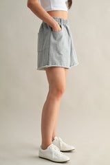 VIKI RELAXED COTTON FRAYED HEM SHORTS