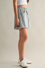 VIKI RELAXED COTTON FRAYED HEM SHORTS