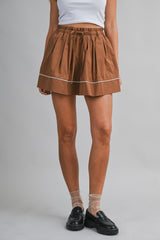OLIVA PAPER BAG DETAIL WITH PIPING MINI SKIRT