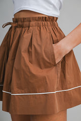 OLIVA PAPER BAG DETAIL WITH PIPING MINI SKIRT