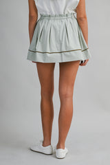 OLIVA PAPER BAG DETAIL WITH PIPING MINI SKIRT