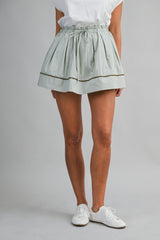 OLIVA PAPER BAG DETAIL WITH PIPING MINI SKIRT