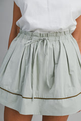 OLIVA PAPER BAG DETAIL WITH PIPING MINI SKIRT
