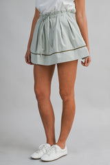 OLIVA PAPER BAG DETAIL WITH PIPING MINI SKIRT