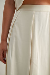 ANAIS PLEAT DETAIL CROP TOP AND MIDI SKIRT SET