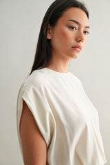 ANAIS PLEAT DETAIL CROP TOP AND MIDI SKIRT SET