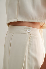 ANAIS PLEAT DETAIL CROP TOP AND MIDI SKIRT SET