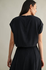 ANAIS PLEAT DETAIL CROP TOP AND MIDI SKIRT SET