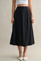 ANAIS PLEAT DETAIL CROP TOP AND MIDI SKIRT SET