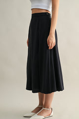 ANAIS PLEAT DETAIL CROP TOP AND MIDI SKIRT SET