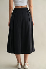 ANAIS PLEAT DETAIL CROP TOP AND MIDI SKIRT SET