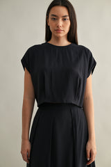 ANAIS PLEAT DETAIL CROP TOP AND MIDI SKIRT SET