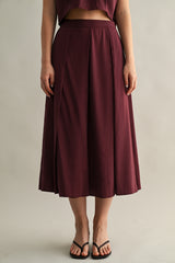 ANAIS PLEAT DETAIL CROP TOP AND MIDI SKIRT SET