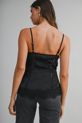 AILA LACE TRIM SATIN CAMISOLE