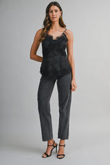 AILA LACE TRIM SATIN CAMISOLE