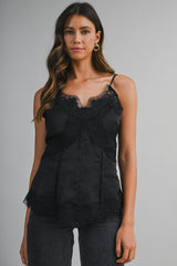 AILA LACE TRIM SATIN CAMISOLE