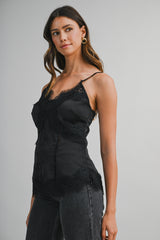 AILA LACE TRIM SATIN CAMISOLE