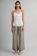 AILA LACE TRIM SATIN CAMISOLE
