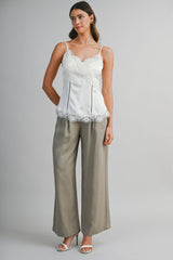 AILA LACE TRIM SATIN CAMISOLE