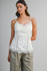 AILA LACE TRIM SATIN CAMISOLE