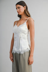 AILA LACE TRIM SATIN CAMISOLE