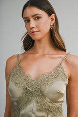 AILA LACE TRIM SATIN CAMISOLE