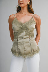 AILA LACE TRIM SATIN CAMISOLE