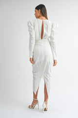 HWASA DEEP V NECK FRONT SHIRRING DRESS // 24 SS