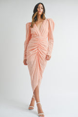 HWASA DEEP V NECK FRONT SHIRRING DRESS // 24 SS