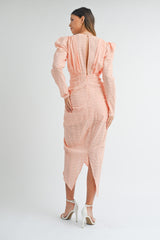 HWASA DEEP V NECK FRONT SHIRRING DRESS // 24 SS