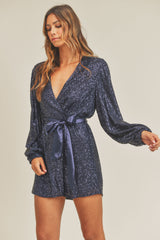 NOOR SEQUIN WRAP DRESS