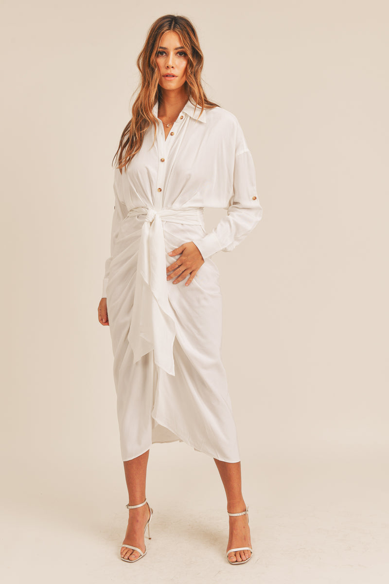 front knot shirt dress In The Style Exclusive Knot Front Shirt Dress In Yellow