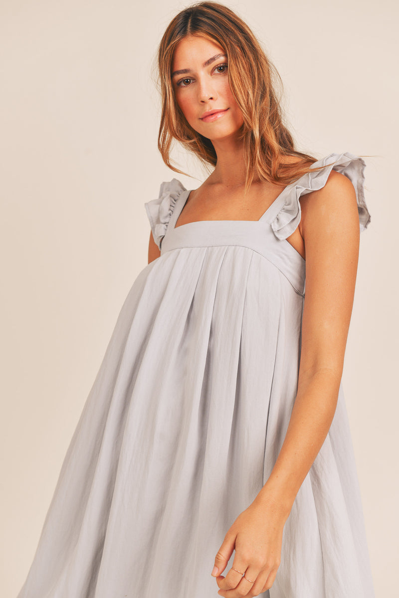 BOAH RUFFLE SLEEVE DETAIL MIDI DRESS