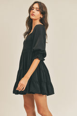 EMORY SMOCKED RUFFLE MINI DRESS