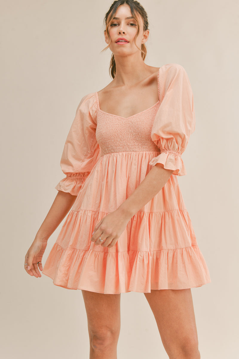 MARIGOLD TOP SMOKED DETAIL DRESS