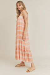 ADRIANNA TIE DYE GAUZE MIDI DRESS