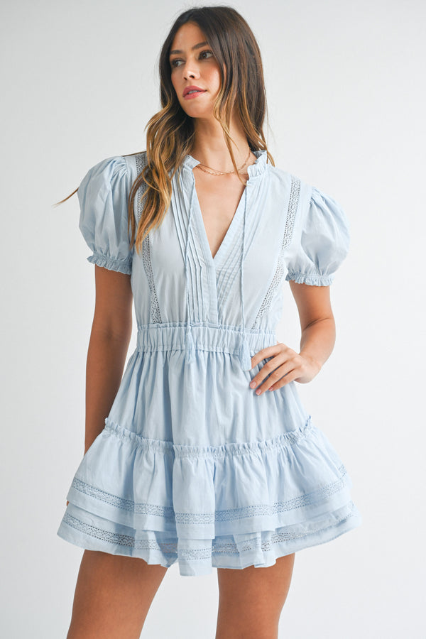 FAITH EYELET LACE MINI DRESS